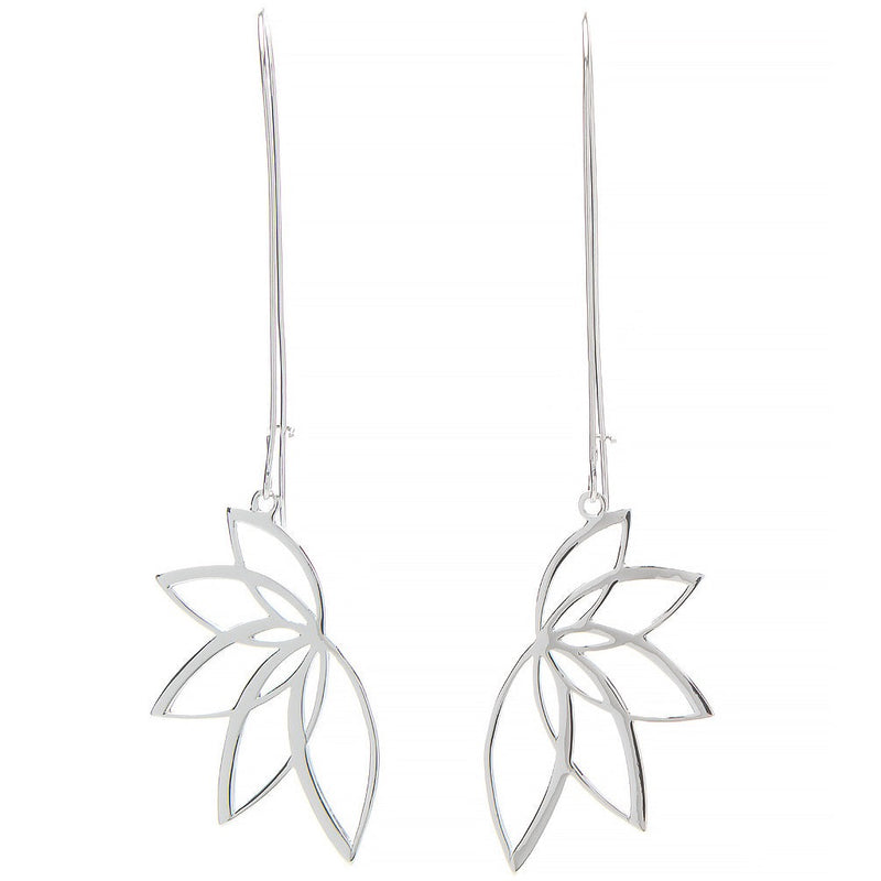 Lotus hängande silverörhängen - Storlek L